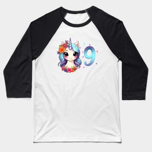 I am 9 with unicorn - girl birthday 9 years old Baseball T-Shirt